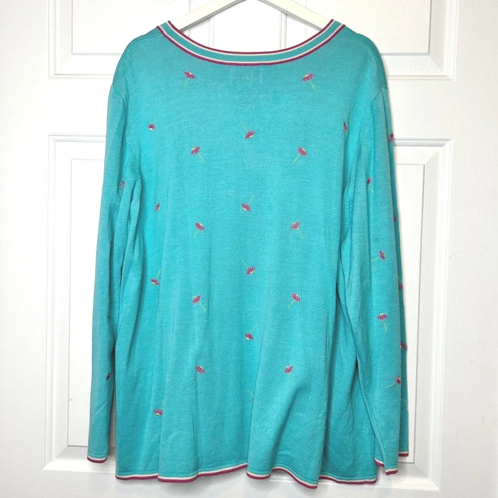 Quacker Factory Vintage Embroidered Sweater Tank Cardigan‎ Set 2X Silk Cotton - Picture 5 of 9